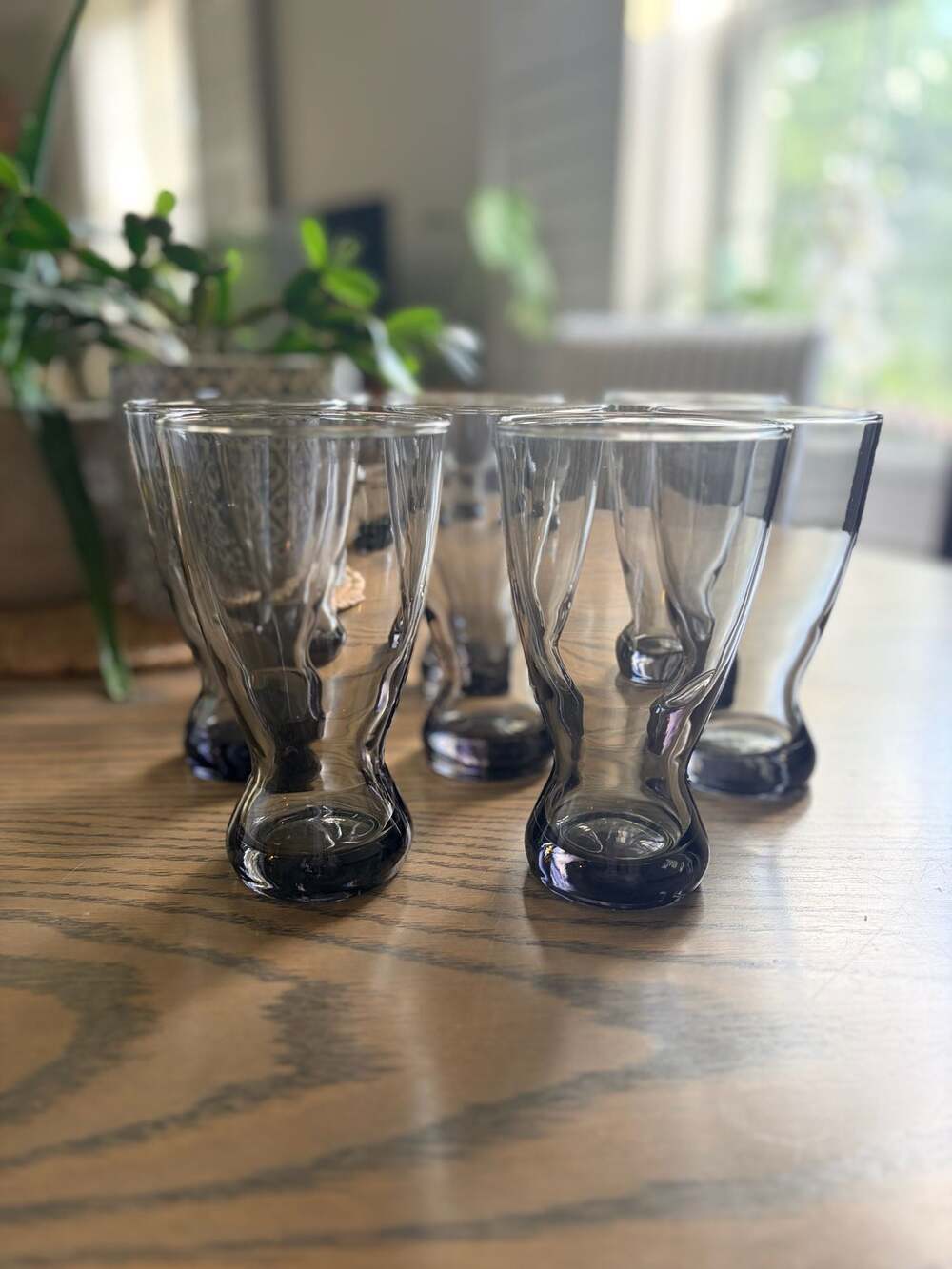 Vintage Libbey Smoke Gray Pilsner Tumbler Glasses Set of 8 Mid Century Modern